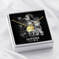 Capricorn Zodiac 12.22 - 01.19 Dad Angel Wing Cable Chain Necklace with Luxury Mahogany Box w/LED
