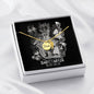 Sagittarius Zodiac 11.22 - 12.21 Dad Angel Wing Charms Pendant Cable Chain Necklace with Luxury Mahogany Box w/LED