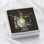 Pisces Zodiac 02.19 - 03.20 Dad Angel Wing Charm Pendant Cable Chain Necklace with Luxury Mahogany Box w/LED