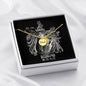 Scorpio Zodiac 10.23 - 11.21 Dad Angel Wing Cable Chain Necklace with Luxury Mahogany Box w/LED