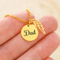 Pisces Zodiac 02.19 - 03.20 Dad Angel Wing Charm Pendant Cable Chain Necklace with Luxury Mahogany Box w/LED