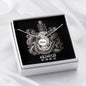 Aquarius Zodiac 01.20 - 02.18 Mom Angel Wing Pendant Cable Chain Necklace with Luxury Mahogany Box w/LED