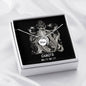 Cancer Zodiac 06.21 - 07.22 Mom Angel Wing Pendant Cable Chain Necklace with Luxury Mahogany Box w/LED