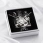 Libra Zodiac  09.23 - 10.22 Mom Angel Wing Pendant Necklace with Luxury Mahogany Box w/LED