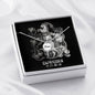 Capricorn Zodiac 12.22 - 01.19 Mom Angel Wing Cable Chain Necklace with Luxury Mahogany Box w/LED