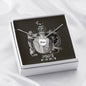 Pisces Zodiac 02.19 - 03.20 Mom Angel Wing Charm Pendant Cable Chain Necklace with Luxury Mahogany Box w/LED
