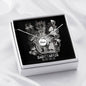 Sagittarius Zodiac 11.22 - 12.21 Mom Angel Wing Charms Pendant Cable Chain Necklace with Luxury Mahogany Box w/LED
