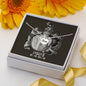 Pisces Zodiac 02.19 - 03.20 Mom Angel Wing Charm Pendant Cable Chain Necklace with Luxury Mahogany Box w/LED
