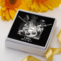Libra Zodiac  09.23 - 10.22 Mom Angel Wing Pendant Necklace with Luxury Mahogany Box w/LED
