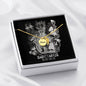 Sagittarius Zodiac 11.22 - 12.21 Mom Angel Wing Charms Pendant Cable Chain Necklace with Luxury Mahogany Box w/LED