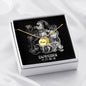 Capricorn Zodiac 12.22 - 01.19 Mom Angel Wing Cable Chain Necklace with Luxury Mahogany Box w/LED