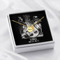 Libra Zodiac  09.23 - 10.22 Mom Angel Wing Pendant Necklace with Luxury Mahogany Box w/LED