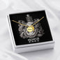 Aquarius Zodiac 01.20 - 02.18 Mom Angel Wing Pendant Cable Chain Necklace with Luxury Mahogany Box w/LED