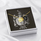 Pisces Zodiac 02.19 - 03.20 Mom Angel Wing Charm Pendant Cable Chain Necklace with Luxury Mahogany Box w/LED
