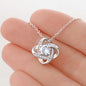 Aquarius Zodiac 01.20 - 02.18 Unbreakable Bond Love Knot Pendant Cable Chain Necklace with Luxury Mahogany Box w/LED