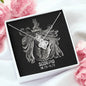 Scorpio Zodiac 10.23 - 11.21 Unbreakable Bond Love Knot Pendant Cable Chain Necklace with Luxury Mahogany Box w/LED