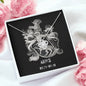 Aries Zodiac 03.21 - 04.19 Unbreakable Bond Love Knot Pendant Cable Chain Necklace with Luxury Mahogany Box w/LED