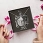 Pisces Zodiac 02.19 - 03.20 Unbreakable Bond Love Knot Cable Chain Necklace with Luxury Mahogany Box w/LED