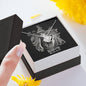 Scorpio Zodiac 10.23 - 11.21 Unbreakable Bond Love Knot Pendant Cable Chain Necklace with Luxury Mahogany Box w/LED