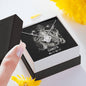 Cancer Zodiac 06.21 - 07.22 Unbreakable Bond Love Knot Cable Chain Necklace with Luxury Mahogany Box w/LED