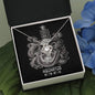 Aquarius Zodiac 01.20 - 02.18 Unbreakable Bond Love Knot Pendant Cable Chain Necklace with Luxury Mahogany Box w/LED