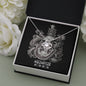 Aquarius Zodiac 01.20 - 02.18 Unbreakable Bond Love Knot Pendant Cable Chain Necklace with Luxury Mahogany Box w/LED