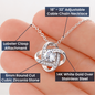 Aquarius Zodiac 01.20 - 02.18 Unbreakable Bond Love Knot Pendant Cable Chain Necklace with Luxury Mahogany Box w/LED
