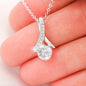 Zodiac Sign Cards Alluring Ribbon Drop Pendant Cable Chain Necklace with Luxury Mahogany Box w/LED