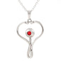 Pisces Zodiac 02.19 - 03.20 Love and Care Swarovski Crystal Heart Stethoscope Pendant Cable Chain Necklace with Luxury Mahogany Bow w/LED