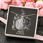 Pisces Zodiac 02.19 - 03.20 Love and Care Swarovski Crystal Heart Stethoscope Pendant Cable Chain Necklace with Luxury Mahogany Bow w/LED