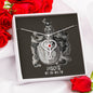 Pisces Zodiac 02.19 - 03.20 Love and Care Swarovski Crystal Heart Stethoscope Pendant Cable Chain Necklace with Luxury Mahogany Bow w/LED