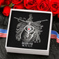 Scorpio Zodiac 10.23 - 11.21 Love and Care Swarovski Crystal Heart Stethoscope Cable Chain Necklace with Luxury Mahogany Box w/LED