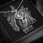 Scorpio Zodiac 10.23 - 11.21 Love and Care Swarovski Crystal Heart Stethoscope Cable Chain Necklace with Luxury Mahogany Box w/LED