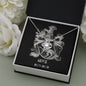 Aries Zodiac 03.21 - 04.19 Unbreakable Bond Love Knot Pendant Cable Chain Necklace with Luxury Mahogany Box w/LED