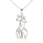 Virgo Zodiac 08.23 - 09.22 Graceful Love Giraffe Pendant Cable Chain Necklace with Luxury Mahogany Box w/LED