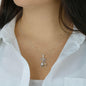Pisces Zodiac 02.19 - 03.20 Graceful Love Giraffe Pendant Cable Chain Necklace with Luxury Mahogany Box w/Led