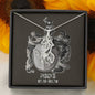 Pisces Zodiac 02.19 - 03.20 Graceful Love Giraffe Pendant Cable Chain Necklace with Luxury Mahogany Box w/Led