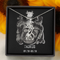 Taurus Zodiac 04.20 - 05.20 Graceful Love Giraffe Pendant Cable Chain Necklace with Luxury Mahogany Box w/LED