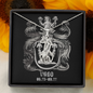 Virgo Zodiac 08.23 - 09.22 Graceful Love Giraffe Pendant Cable Chain Necklace with Luxury Mahogany Box w/LED