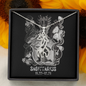 Sagittarius Zodiac 11.22 - 12.21 Graceful Love Giraffe Pendant Cable Chain Necklace with Luxury Mahogany Box w/LED