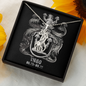 Virgo Zodiac 08.23 - 09.22 Graceful Love Giraffe Pendant Cable Chain Necklace with Luxury Mahogany Box w/LED