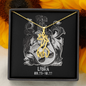 Libra Zodiac 09.23 - 10.22 Graceful Love Giraffe Pendant Cable Chain Necklace with Luxury Mahogany Box w/LED
