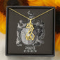 Pisces Zodiac 02.19 - 03.20 Graceful Love Giraffe Pendant Cable Chain Necklace with Luxury Mahogany Box w/Led