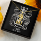 Virgo Zodiac 08.23 - 09.22 Graceful Love Giraffe Pendant Cable Chain Necklace with Luxury Mahogany Box w/LED