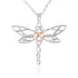 Sagittarius Zodiac 11.22 - 12.21 Dragonfly Power and Wisdom Pendant Cable Chain Necklace with Luxury Mahogany Box w/LED