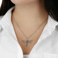 Virgo Zodiac 08.23 - 09.22 Dragonfly Power and Wisdom Pendant Cable Chain Necklace with Luxury Mahogany Box w/LED