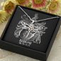 Scorpio Zodiac 10.23 - 11.21 Dragonfly Power and Wisdom Pendant Cable Chain Necklace with Luxury Mahogany Box w/LED