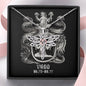 Virgo Zodiac 08.23 - 09.22 Dragonfly Power and Wisdom Pendant Cable Chain Necklace with Luxury Mahogany Box w/LED