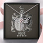 Pisces Zodiac 02.19 - 03.20 Dragonfly Power and Wisdom Pendant Cable Chain Necklace with Luxury Mahogany Box w/LED