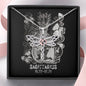 Sagittarius Zodiac 11.22 - 12.21 Dragonfly Power and Wisdom Pendant Cable Chain Necklace with Luxury Mahogany Box w/LED